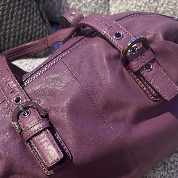 Coach Elegant Purple Leather Handbag - Picture 11 of 14